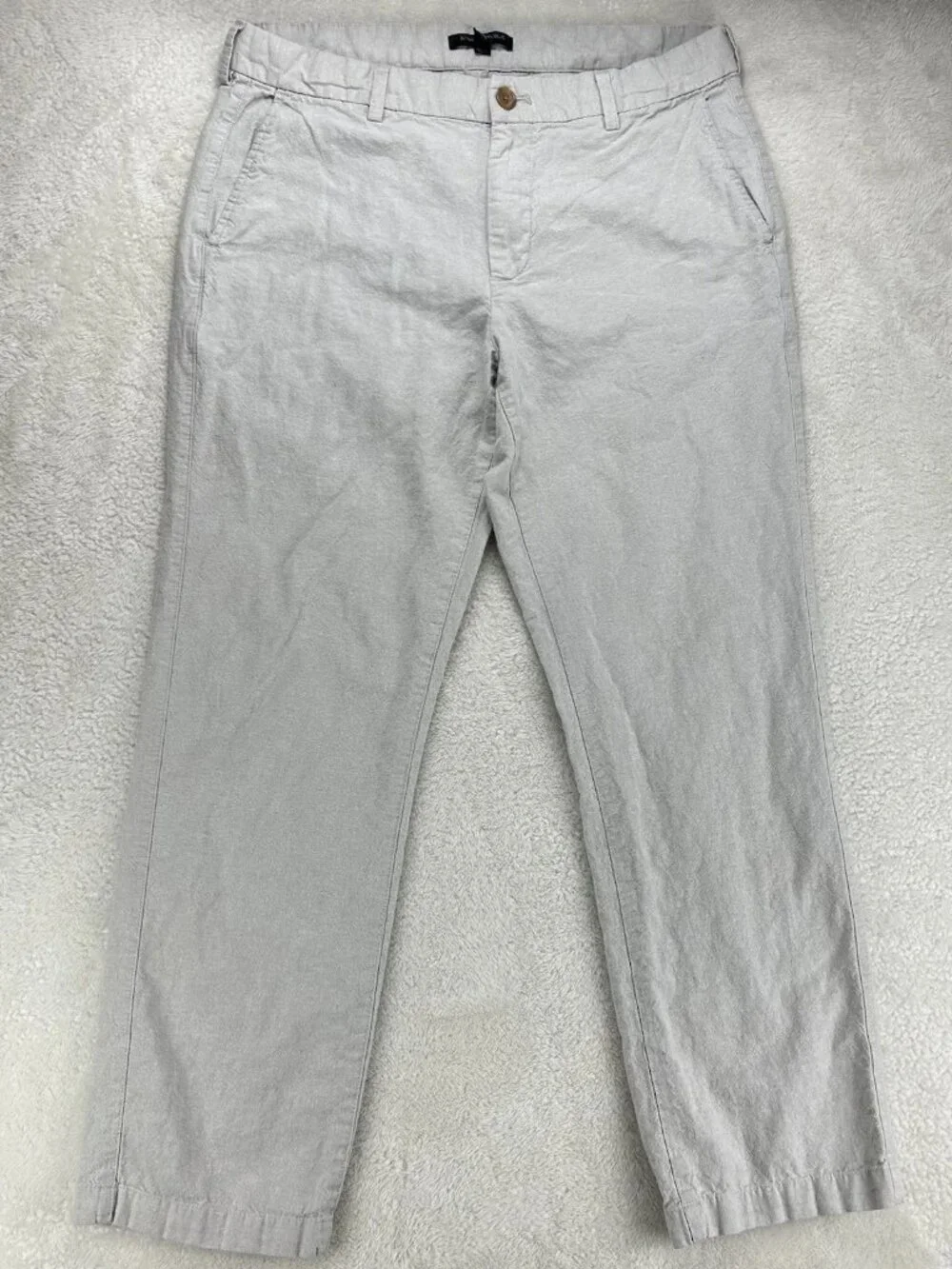 Banana Republic Linen Blend Pants Men's Tan 35x32 Straight Leg “Read”
